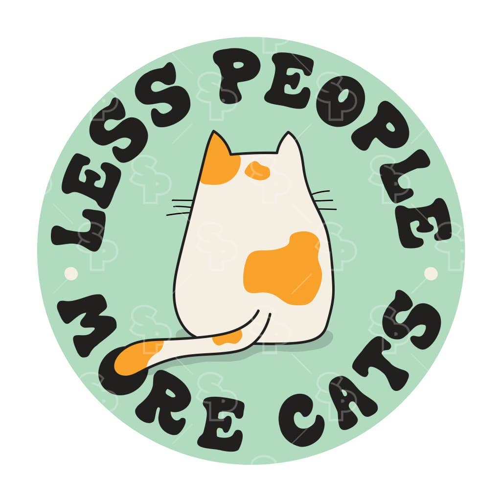 Two Feet Treats - Less People More Cats - Sticker