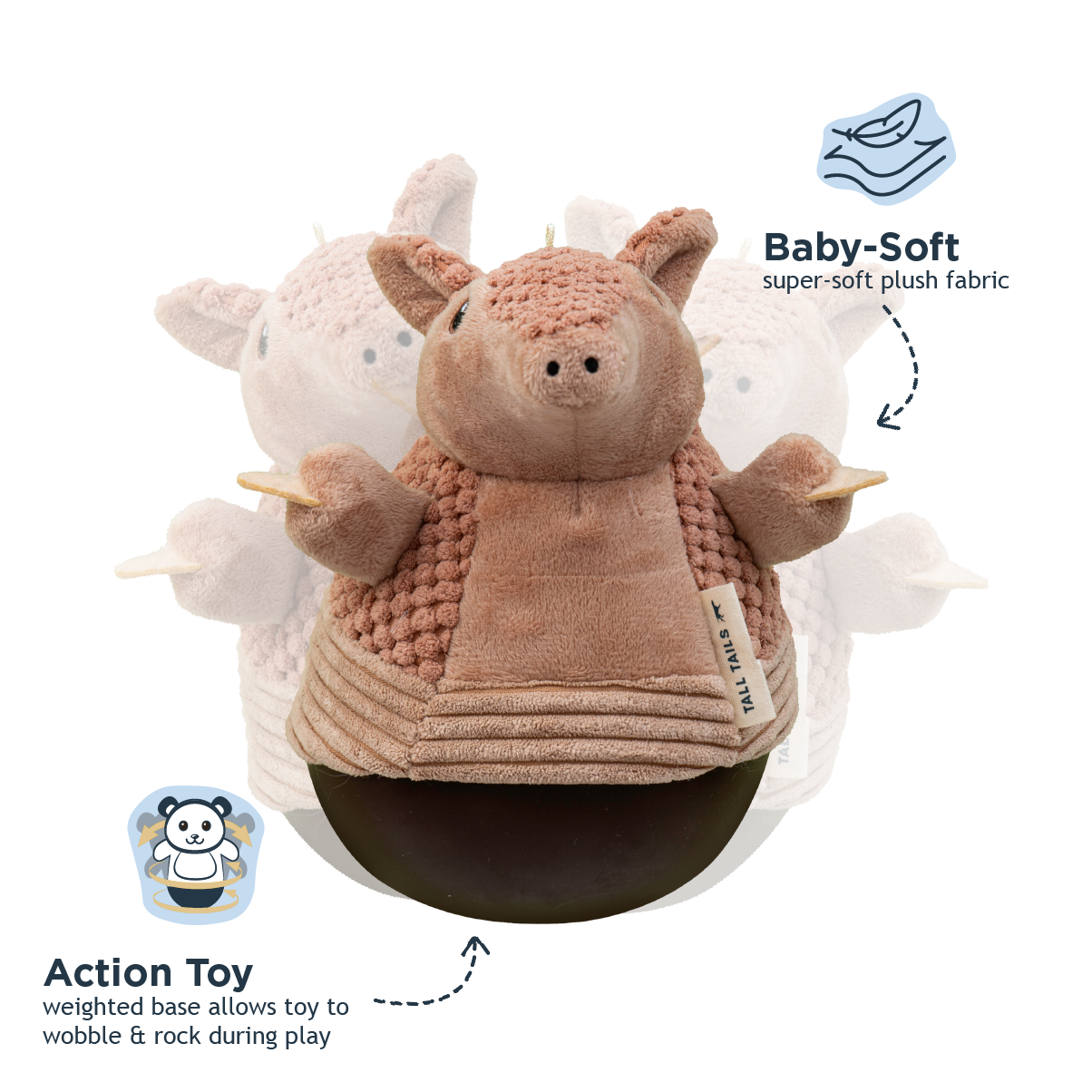 Tall Tails - Armadillo Roly Poly Dog Toy