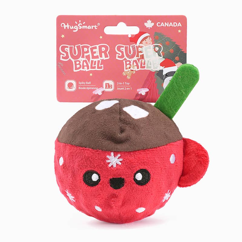 Hugsmart Products Inc - HugSmart Pet - Happy Woofmas | Hot Cocoa - Dog Ball Toy