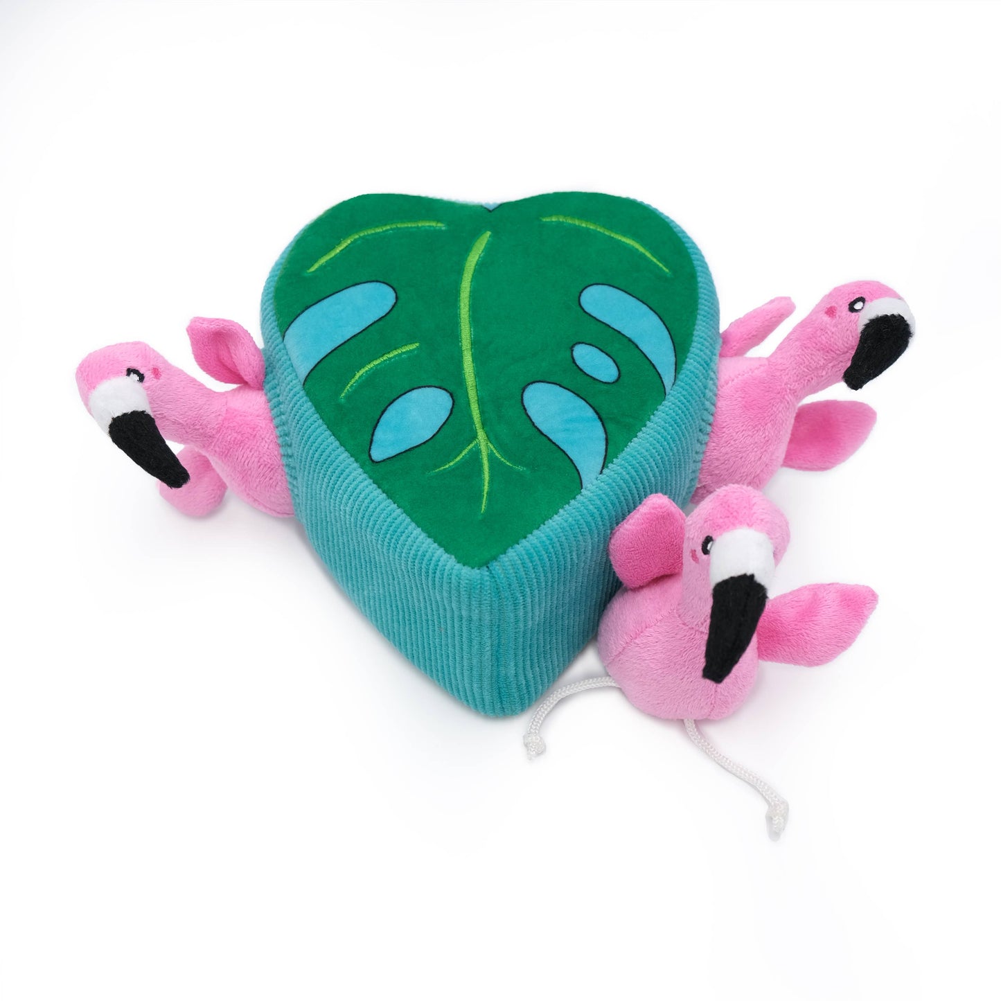 ZippyPaws - Zippy Burrow® - Flamingos in Monstera - Dog Toy