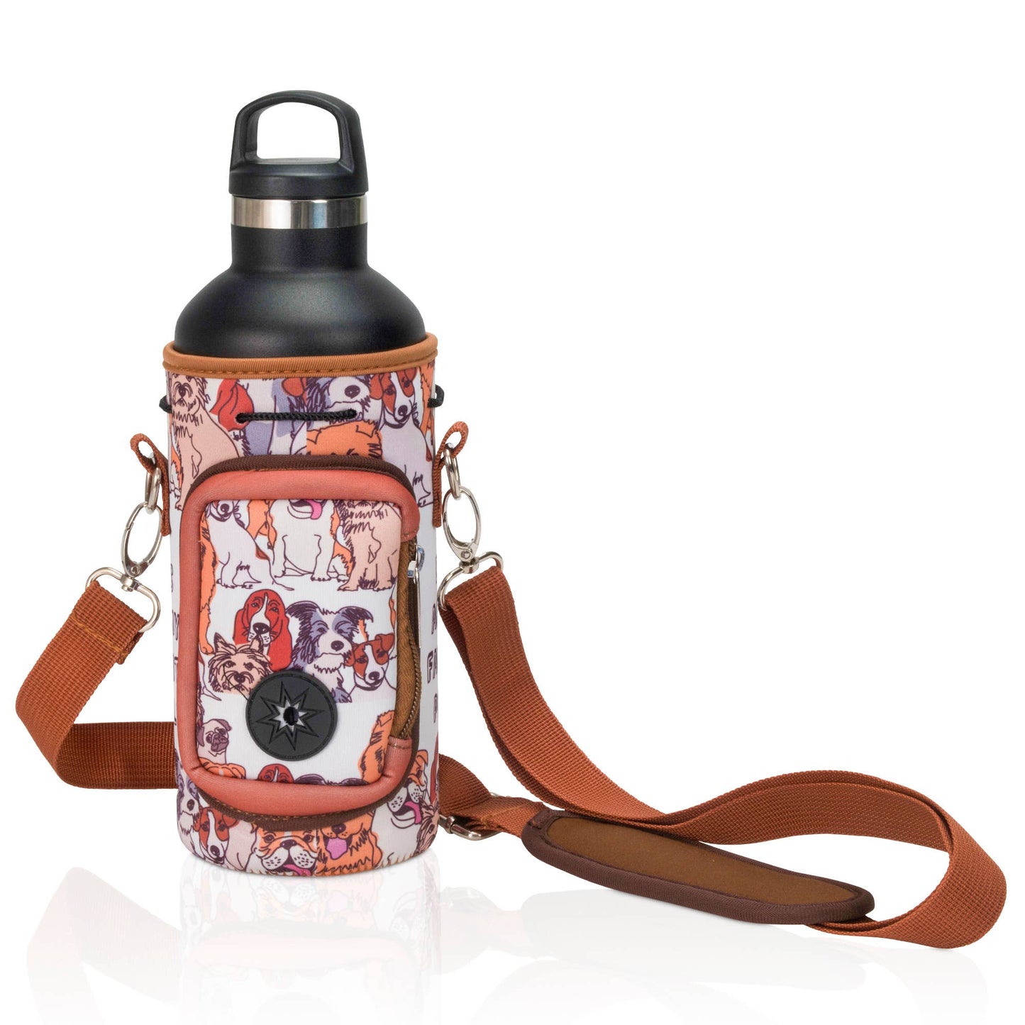 MADE EASY KIT - Dog Water Bottle Carrier w/ Poop Bag Pocket - 32oz Large