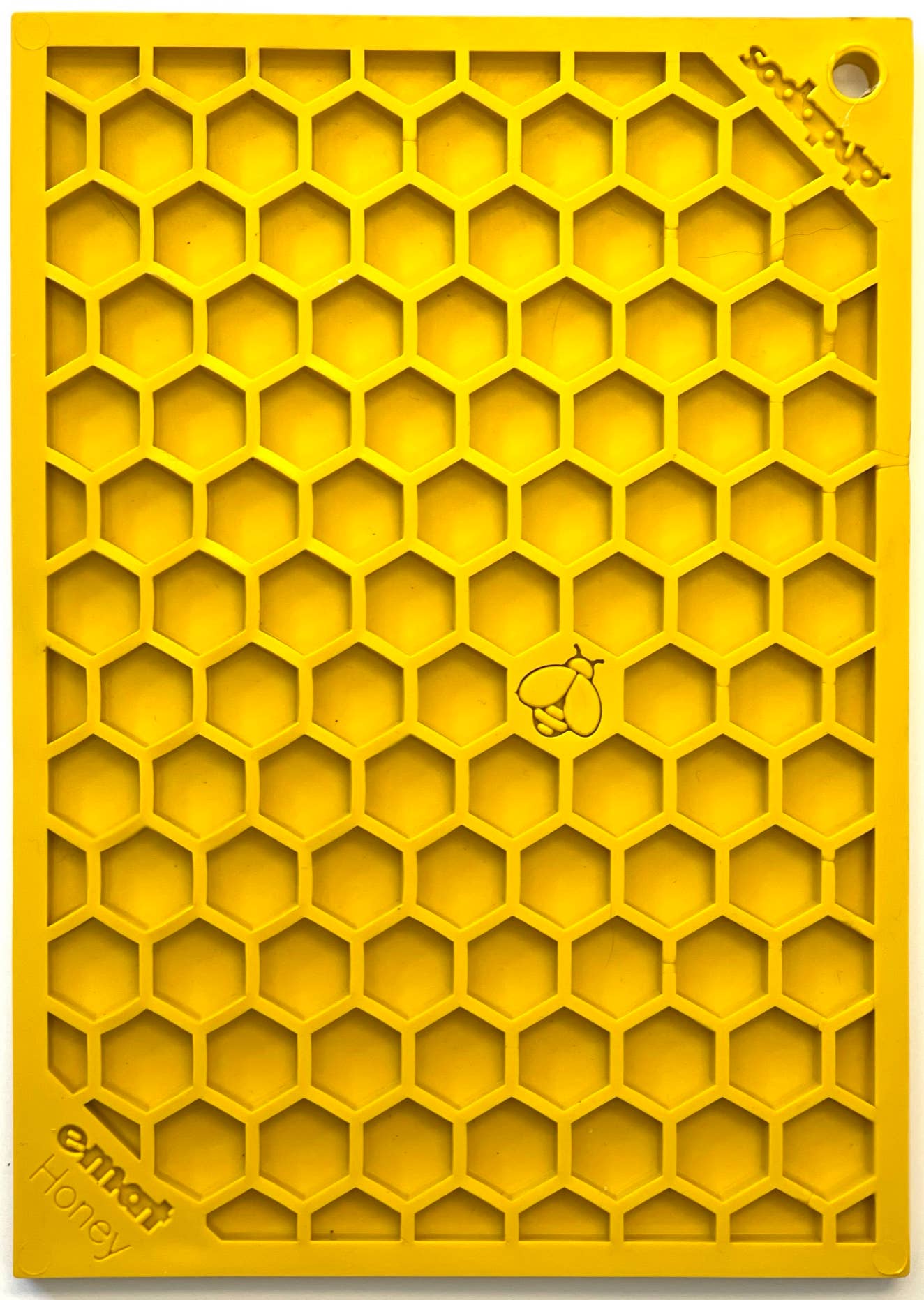 SodaPup - Honeycomb Design Emat Enrichment Licking Mat - Yellow - Larg - Large