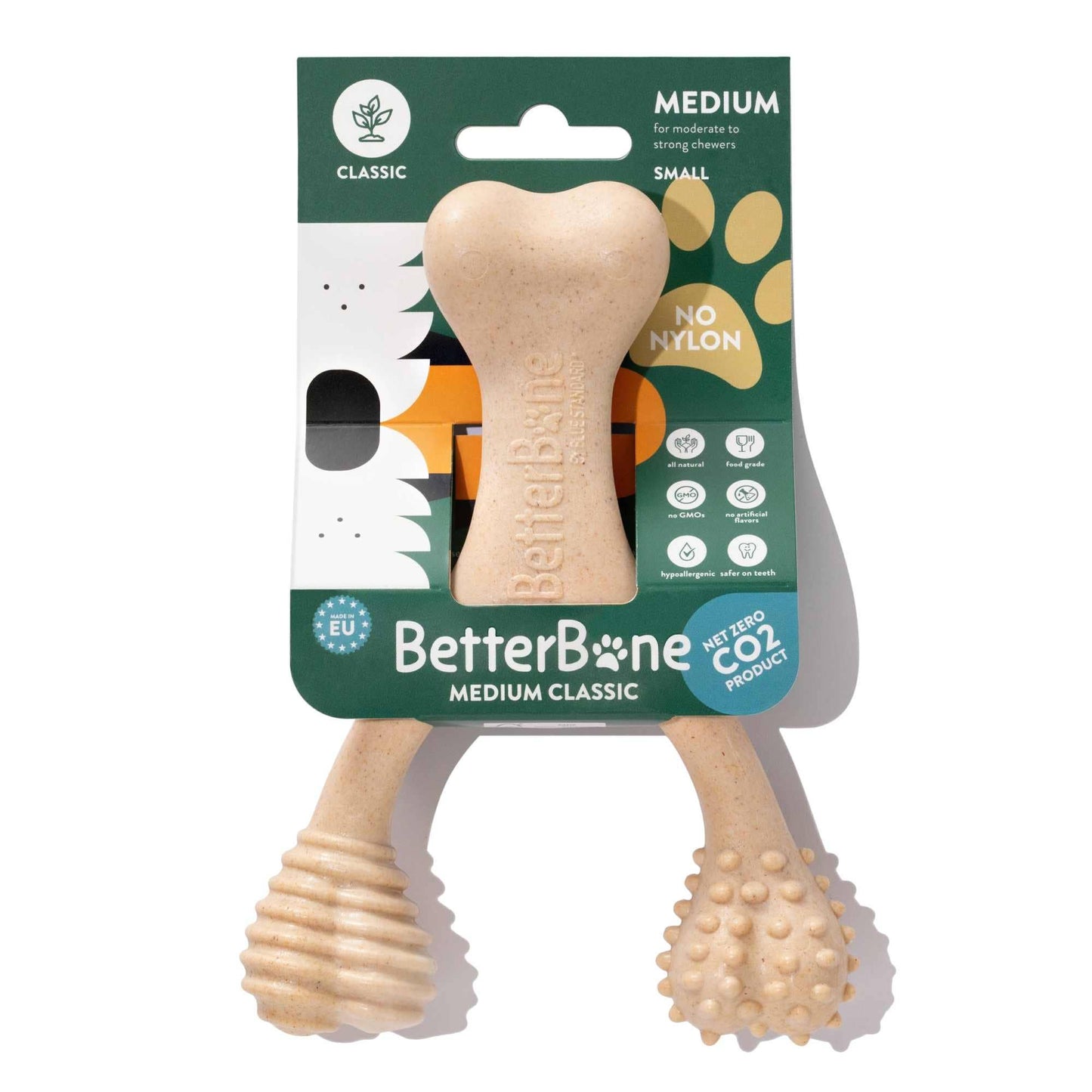 BetterBone Natural Dog Chews - BetterBone MEDIUM - Natural, No Nylon, Softer Than Nylon ECO - Beef / Large (dogs over 25 lbs)