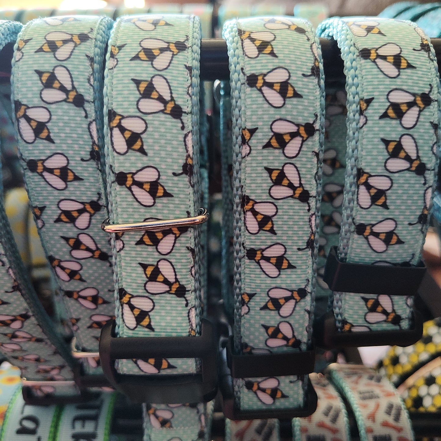 Blue Bees Light Blue Nylon Martingale Dog Collar MD, LG, XL - Doot's Pet LLC Collars For A Cause