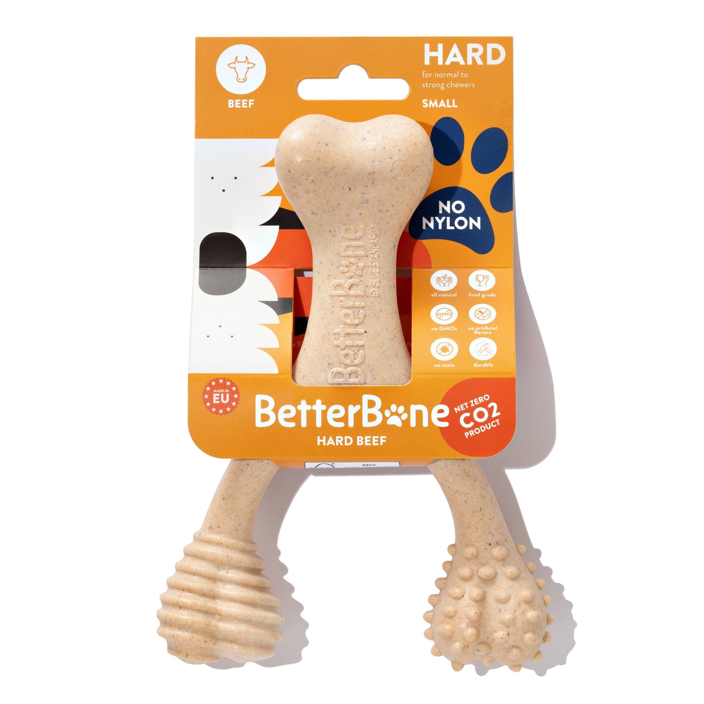 BetterBone Natural Dog Chews - BetterBone HARD -Durable, All-Natural, No Nylon, Sustainable - Beef / Small (dogs under 25 lbs)