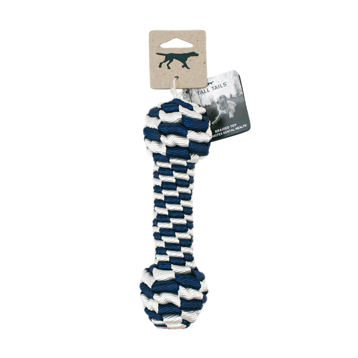 Tall Tails - Tall Tails Braided Bone Toy, Navy - 9"