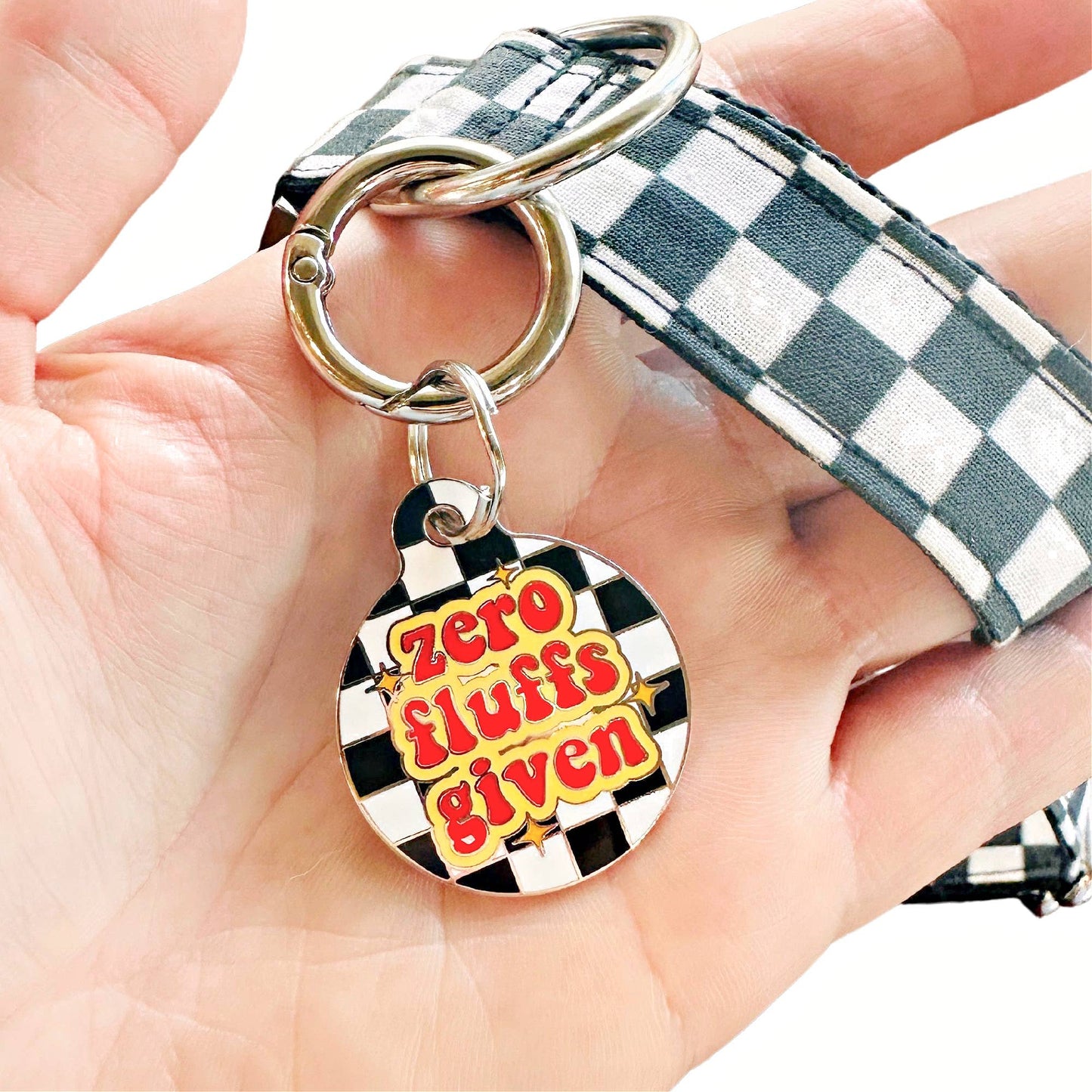 Bad Tags - Dog ID Tag with Personalized QR Code - Zero Woofs Given - Engraved QR Code / Large 1.25"