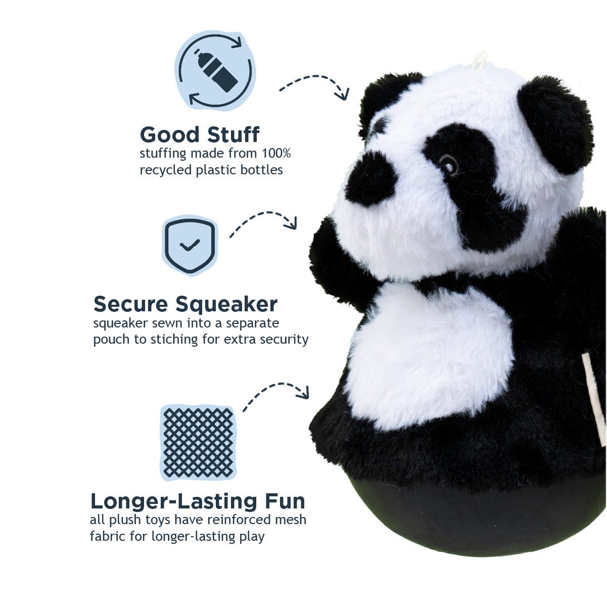 Tall Tails - Panda Roly Poly Dog Toy