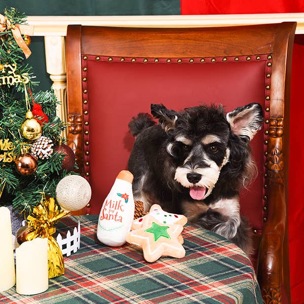 Hugsmart Products Inc - HugSmart Pet - Happy Woofmas | Milk & Cookies - Plush Toy