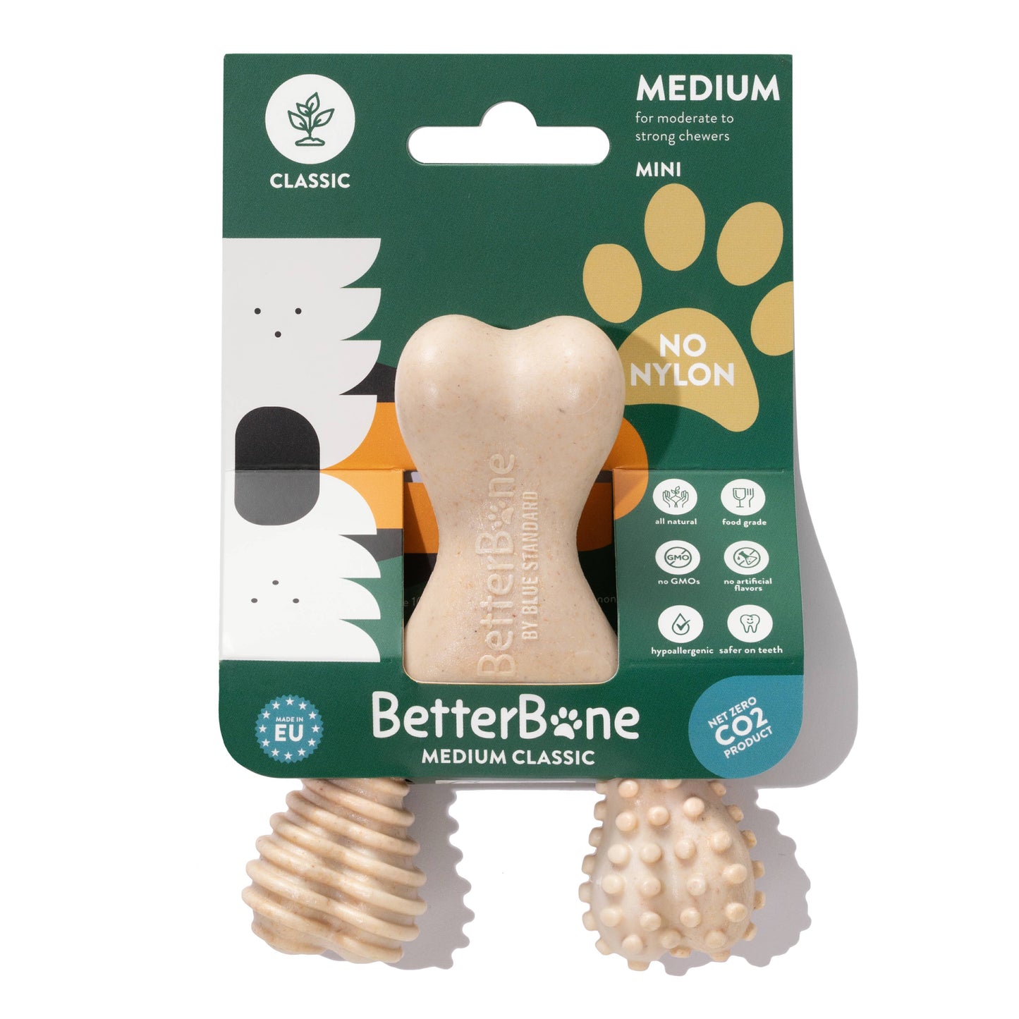 BetterBone Natural Dog Chews - BetterBone MEDIUM - Natural, No Nylon, Softer Than Nylon ECO - Beef / Large (dogs over 25 lbs)