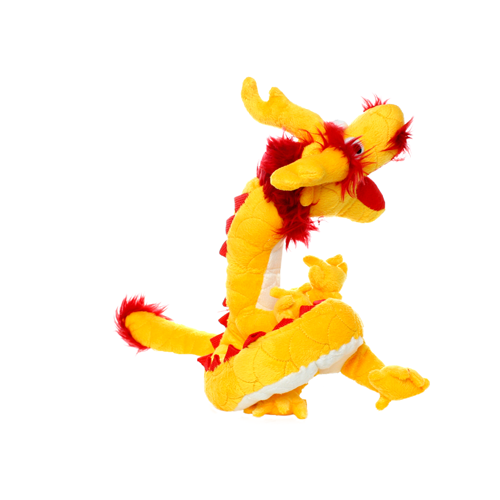Tuffy Dog Toys - VIP Products - Mighty Dragon - Yellow, Plush, Squeaky Dog Toy