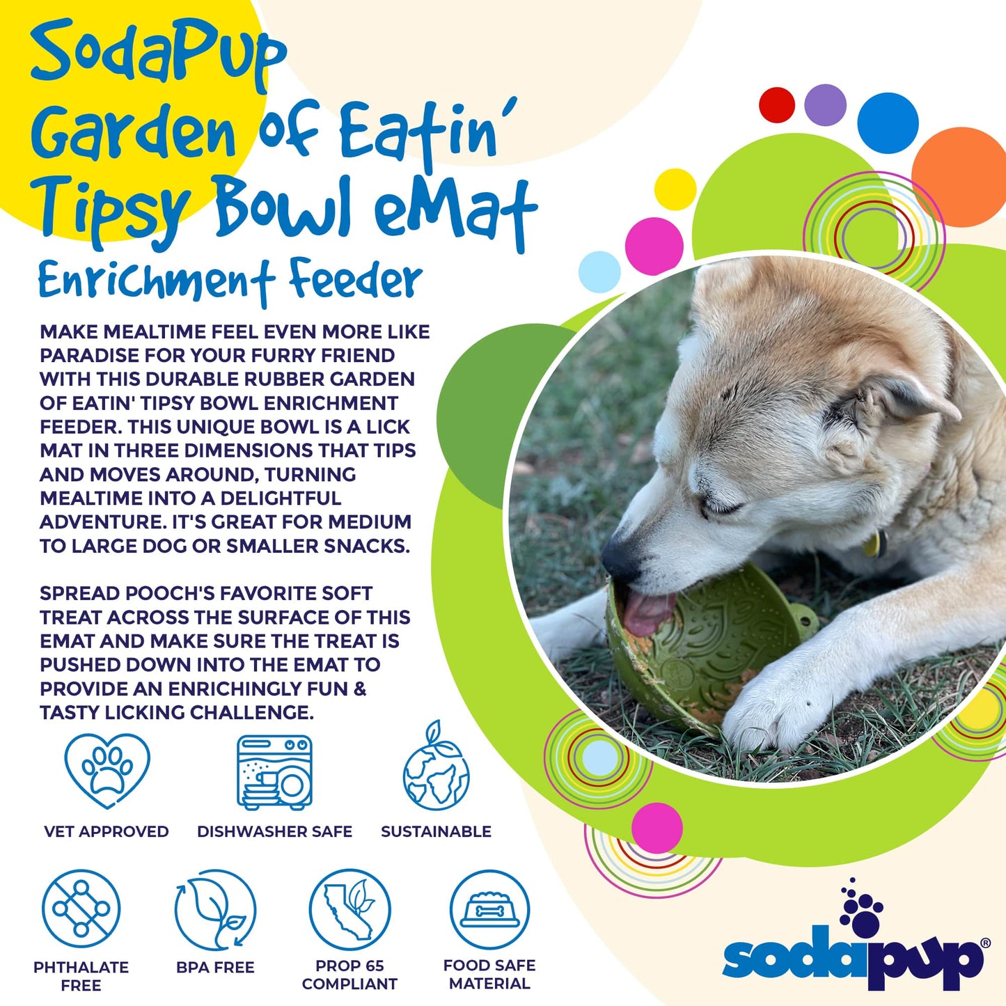 SodaPup - Garden of Eatin' Tipsy Bowl - Plum Garden of Eatin' Tipsy Bowl
