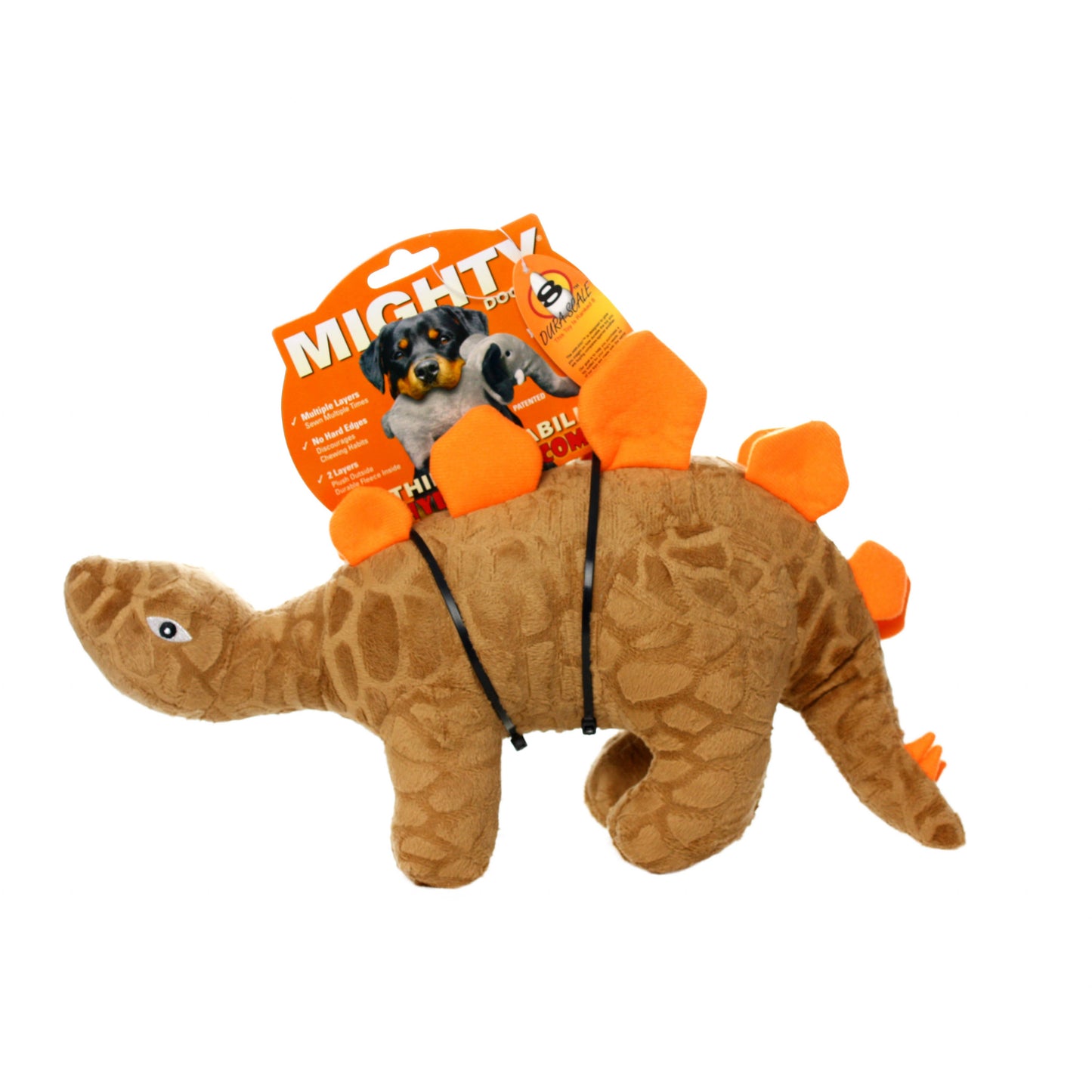 Tuffy Dog Toys - VIP Products - Mighty Dinosaur Stegosaurus, Plush, Squeaky Dog Toy
