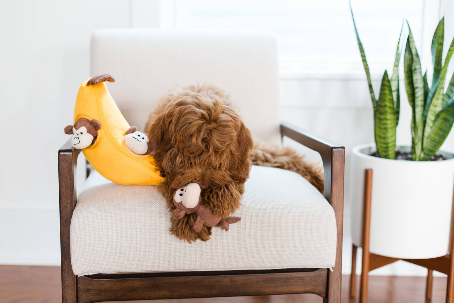 ZippyPaws - Zippy Burrow - Monkey 'n Banana - Dog Toy