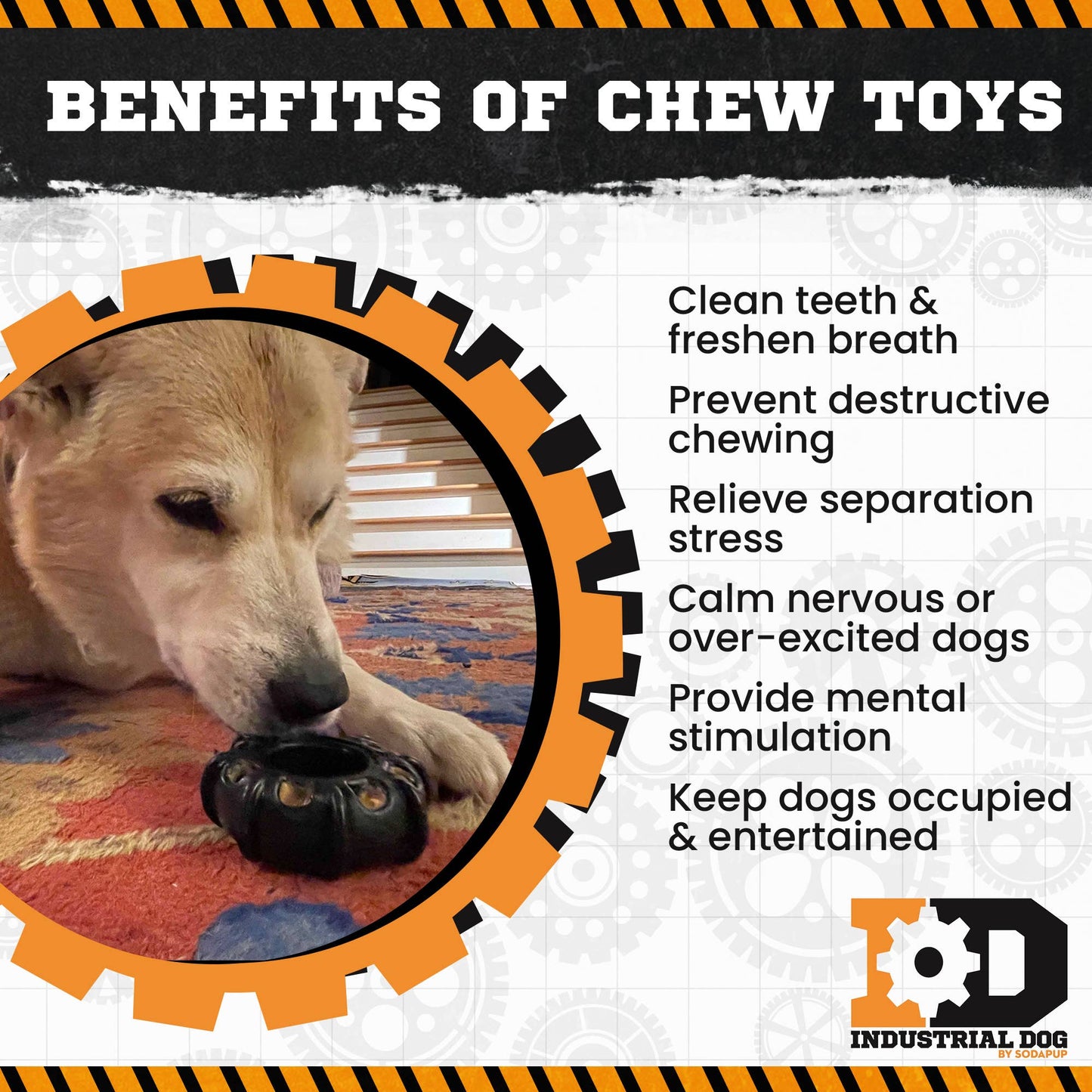 SodaPup - ID Tractor Tire Ultra Durable Nylon Chew & Enrichment Toy