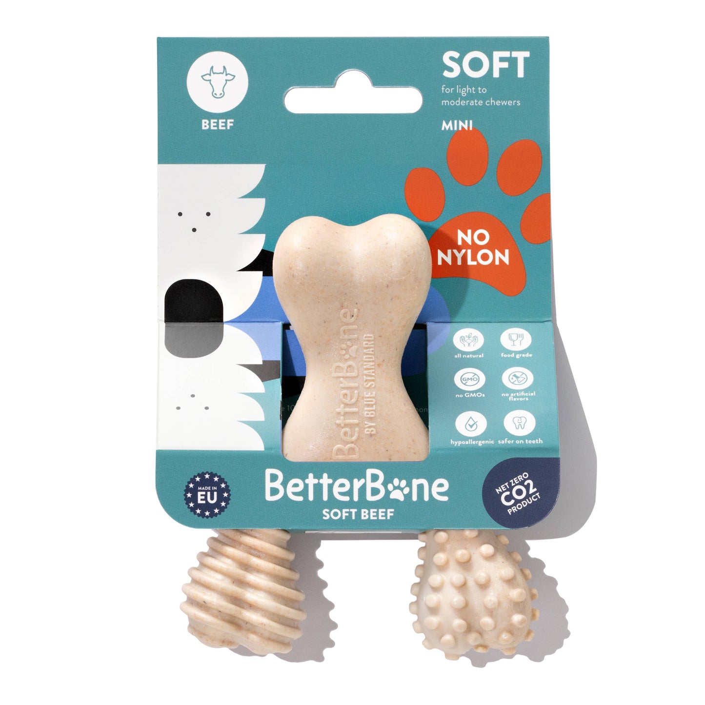 BetterBone Natural Dog Chews - BetterBone SOFT- All-Natural, Safer on Teeth, Sustainable - Beef / Small (dogs under 25 lbs)
