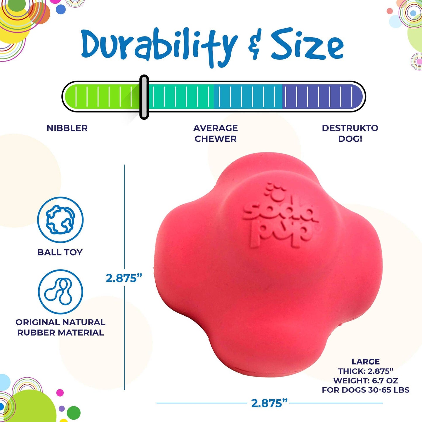 SodaPup - SP Crazy Bounce- Chew Toy - Retrieving Toy - Large Pink - Pink