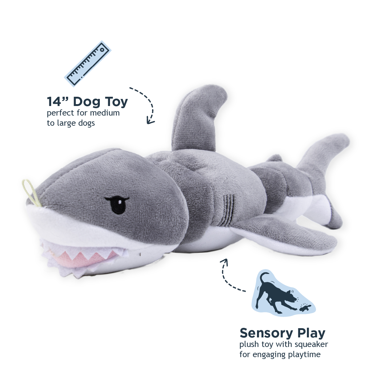 Tall Tails - Tall Tails Shark Jointed Shake Play Dog Toy