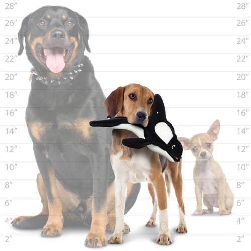 Tuffy Dog Toys - VIP Products - Tuffy Ocean Killer Whale, Durable, Tough, Squeaky Dog Toy