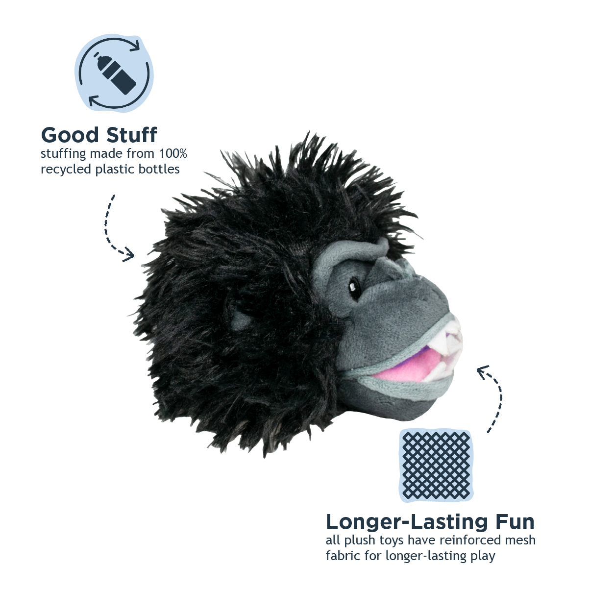 Tall Tails - Gorilla 2-in-1 Fetch Ball Dog Toy