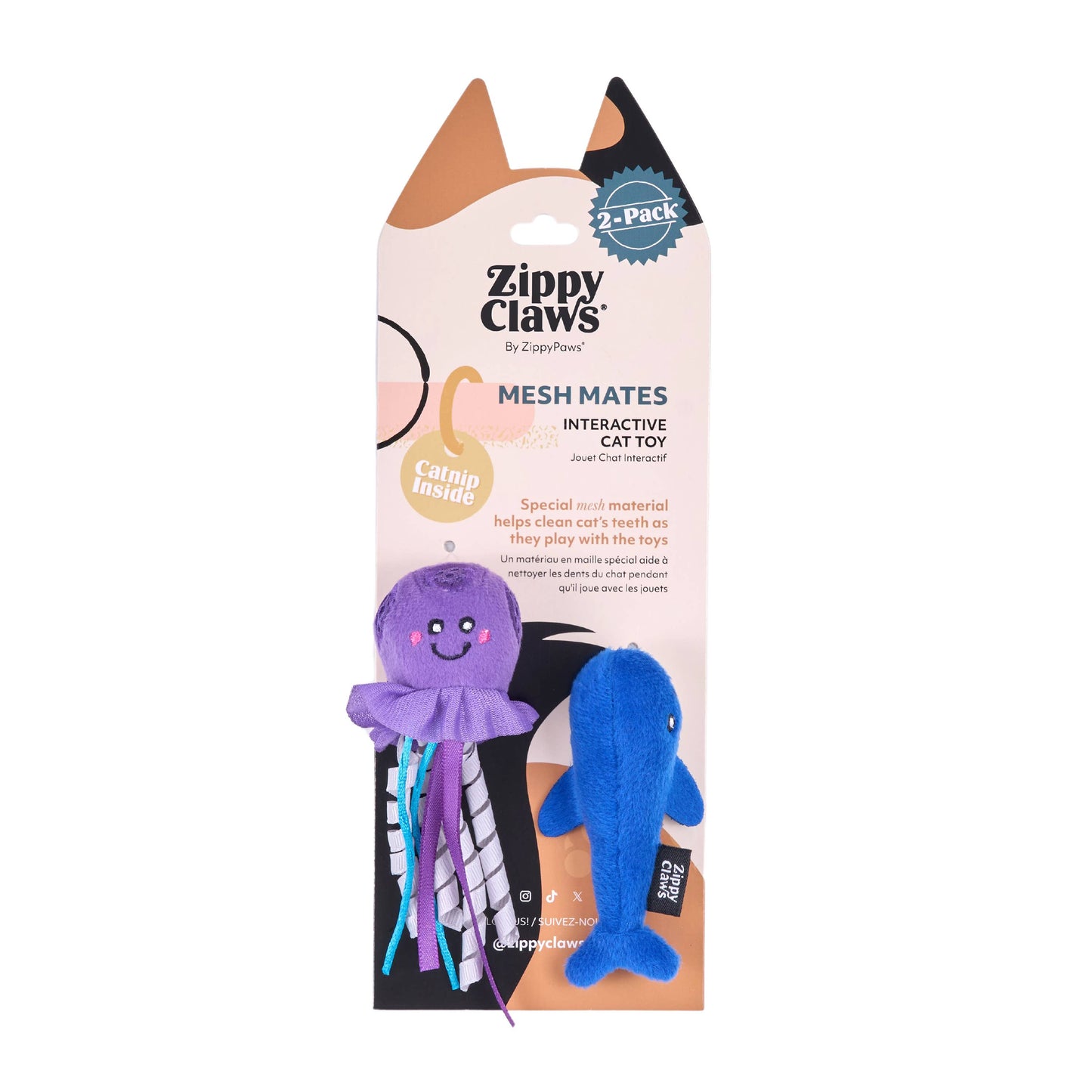 ZippyPaws - ZippyClaws® Mesh Mates 2-Pack - Jellyfish and Whale
