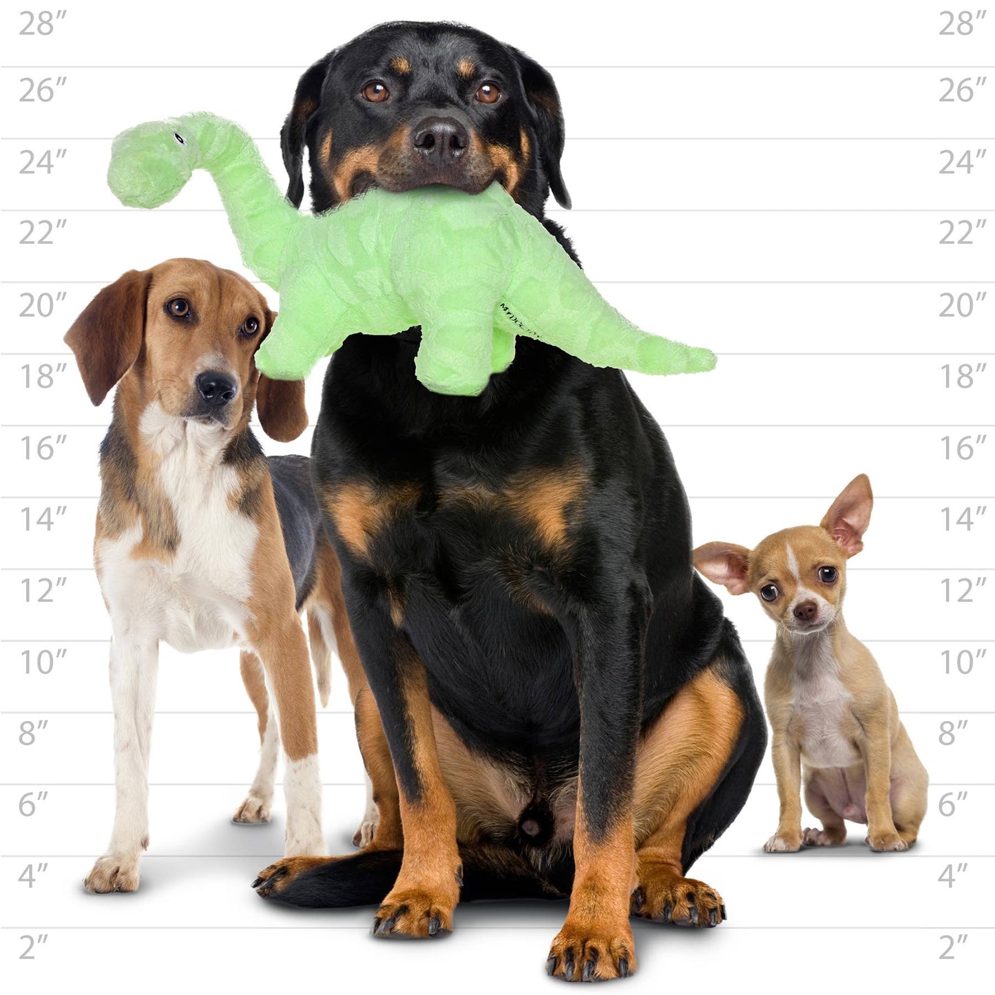 Tuffy Dog Toys - VIP Products - Mighty Dinosaur Brachiosaurus, Plush, Squeaky Dog Toy