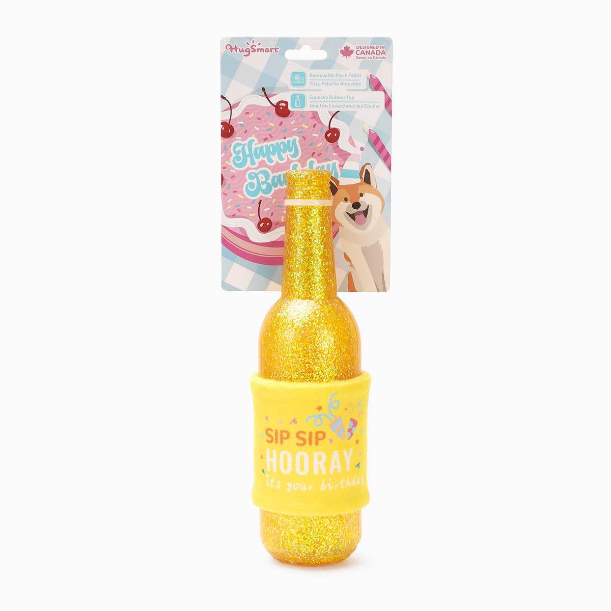 Hugsmart Products Inc - HugSmart Pet - Yappy Birthday | Birthday Wine - TPR Rubber