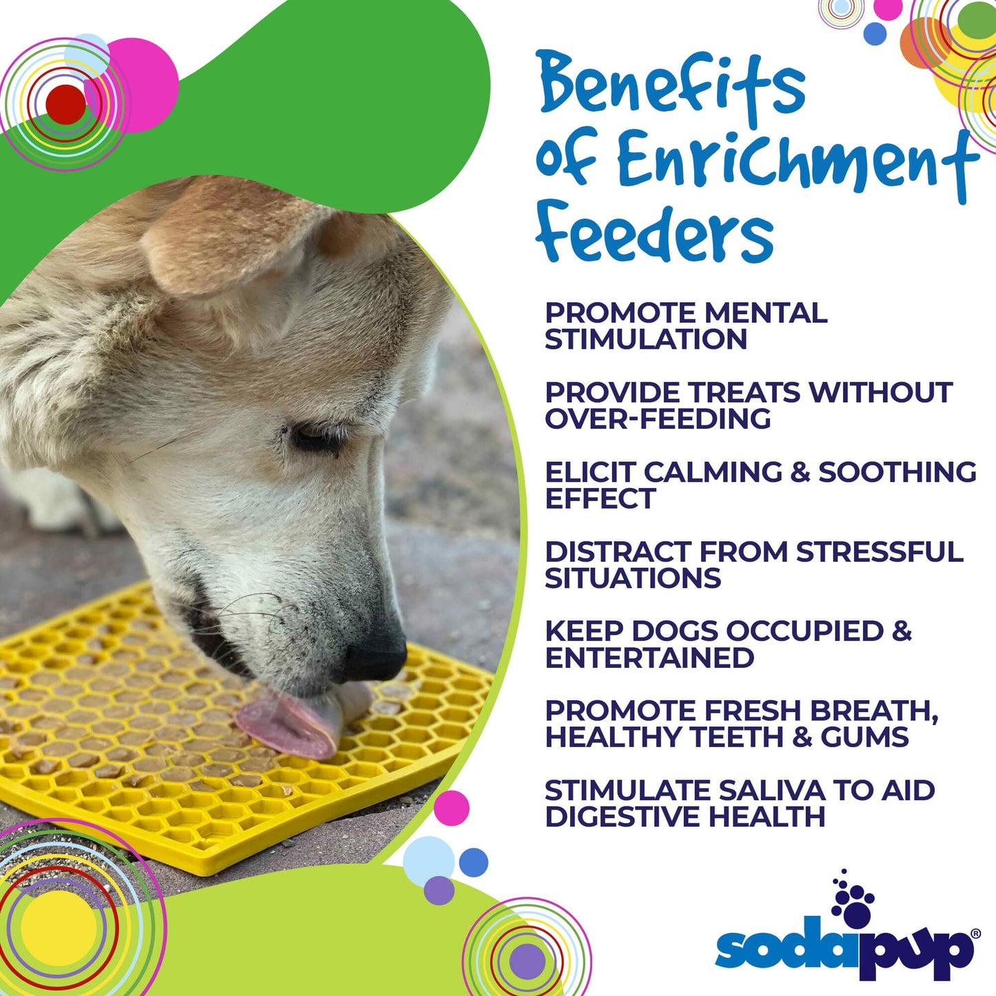 SodaPup - Honeycomb Design Emat Enrichment Licking Mat - Yellow - Larg - Large