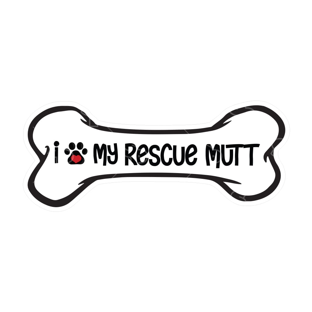 Two Feet Treats - I Love My Rescue Mutt - Sticker