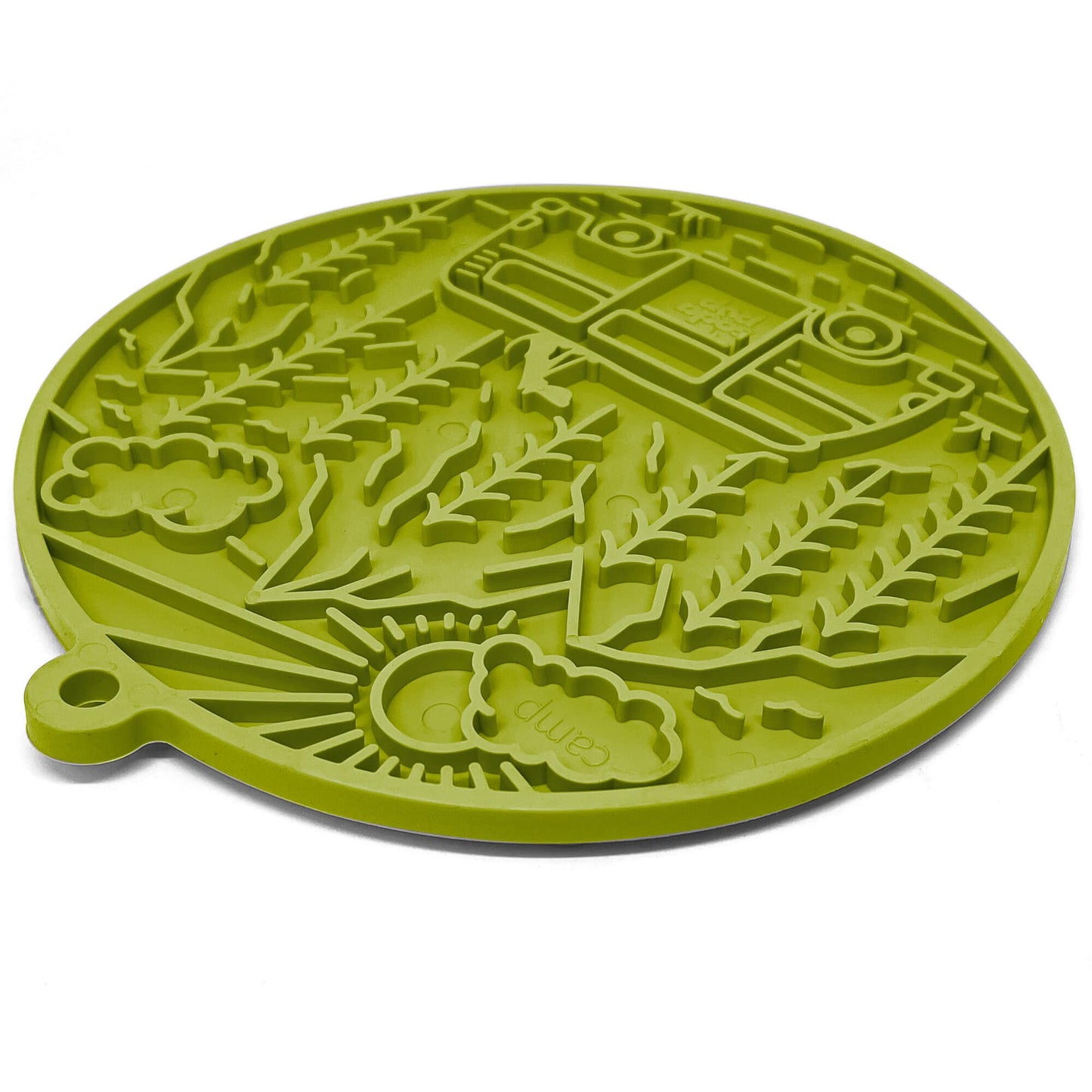 SodaPup - Camp eMat Enrichment Lick Mat With Suction Cups - Green