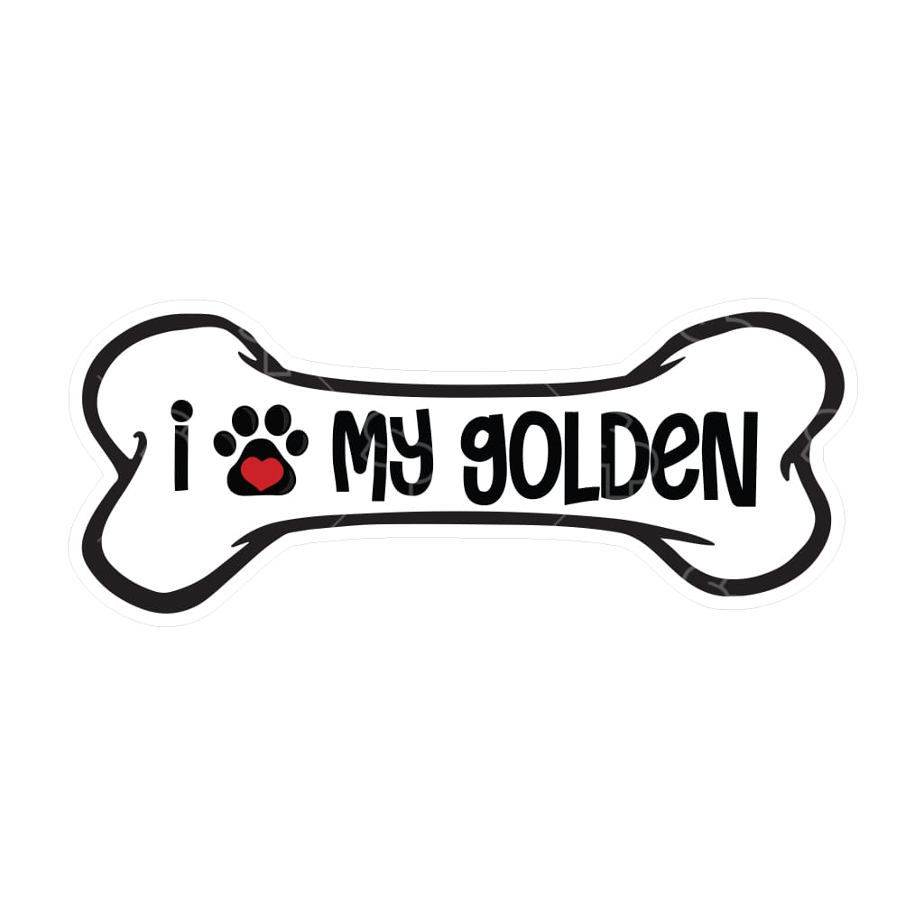 Two Feet Treats - I Love My Golden - Sticker