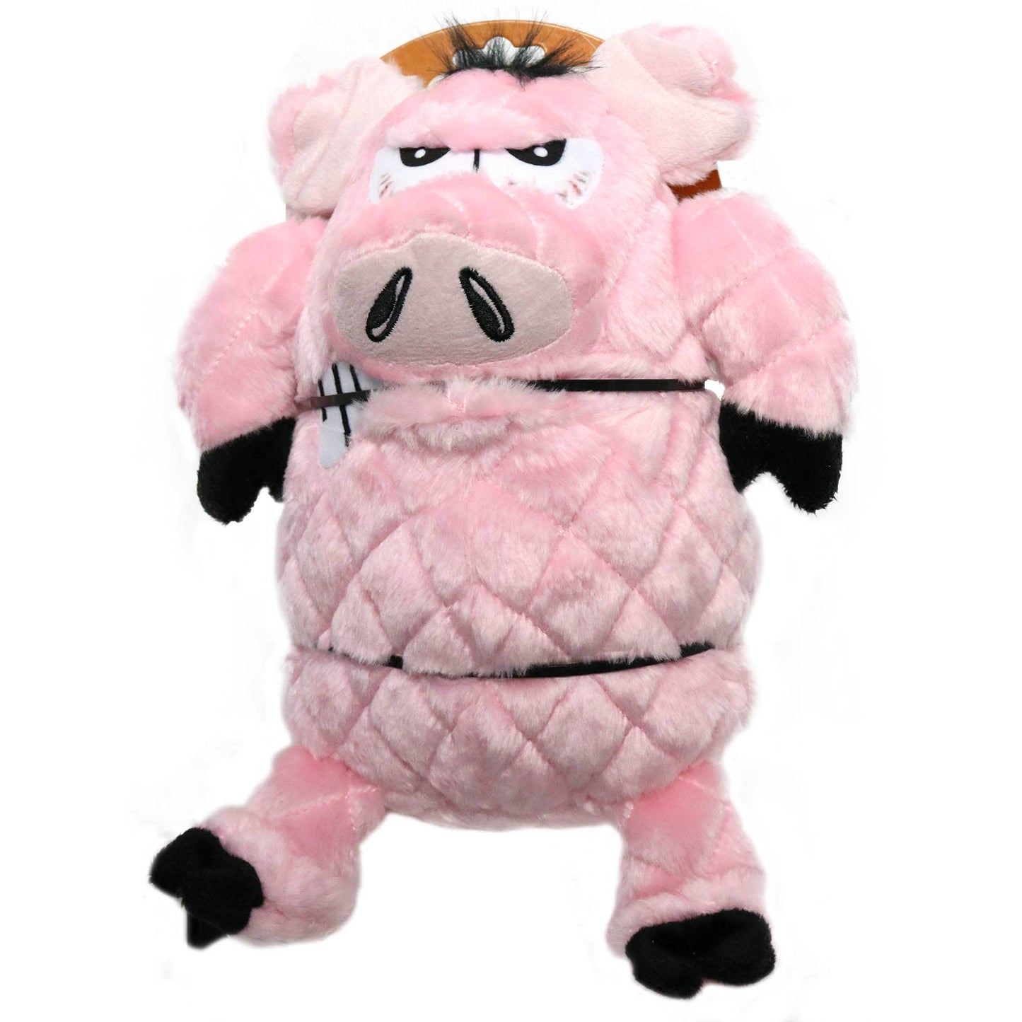 Tuffy Dog Toys - VIP Products - Mighty Angry Animals Pig, Plush, Squeaky Dog Toy - Doot's Pet LLC Collars For A Cause