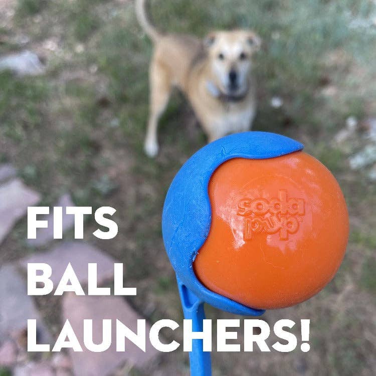 SodaPup - Squeak Ball Ultra Durable PUP-X Squeaking, Chewing, Floating & Retrieving Ball - Large Squeaker Ball - glow in the dark
