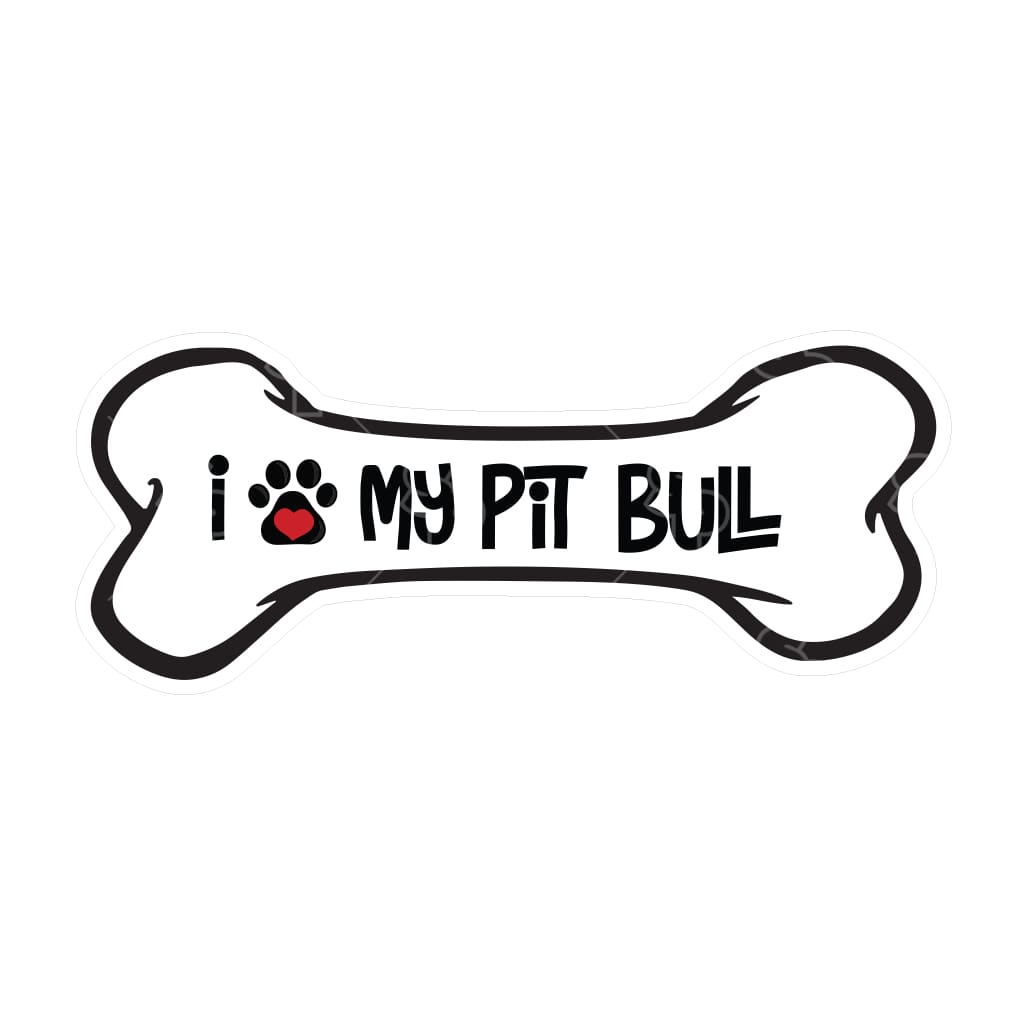 Two Feet Treats - I Love My Pit Bull - Sticker