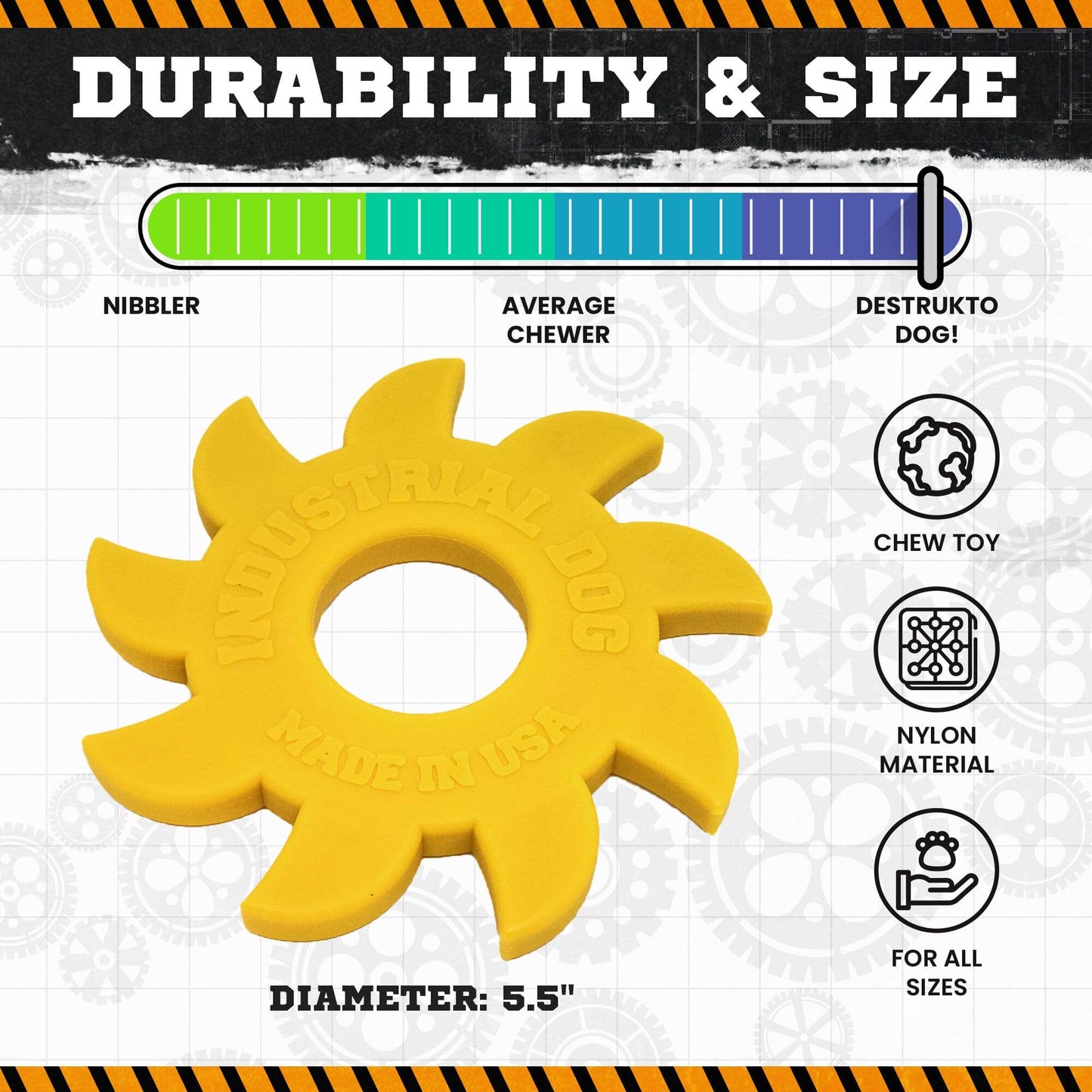 SodaPup - ID Nylon Circular Saw Blade - Med/Large - Yellow