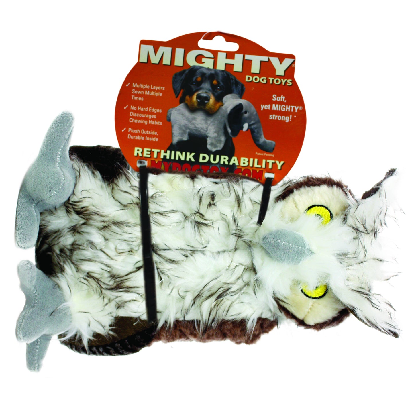 Tuffy Dog Toys - VIP Products - Mighty Nature Owl, Plush, Squeaky Dog Toy