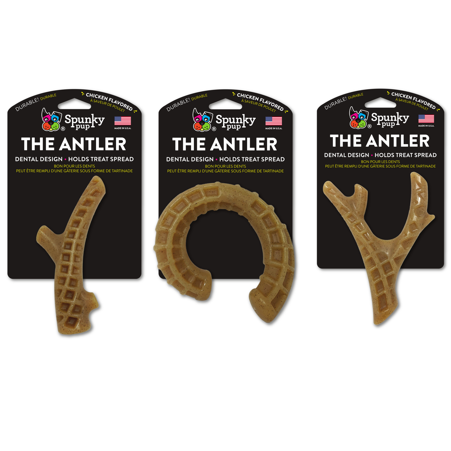 Spunky Pup - Hard Chew Nylon Antlers - Made in the USA - The Antler - Deer - Doot's Pet LLC Collars For A Cause