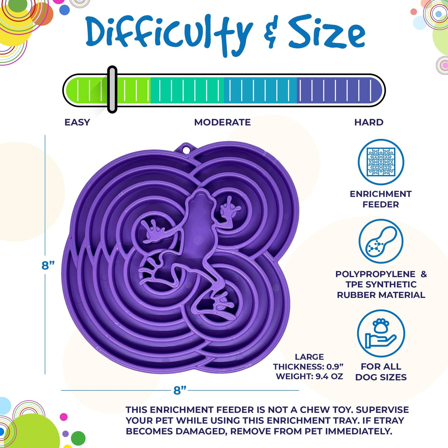 SodaPup - Water Frog Design eTray Enrichment Tray for Dogs - Purple - Purple