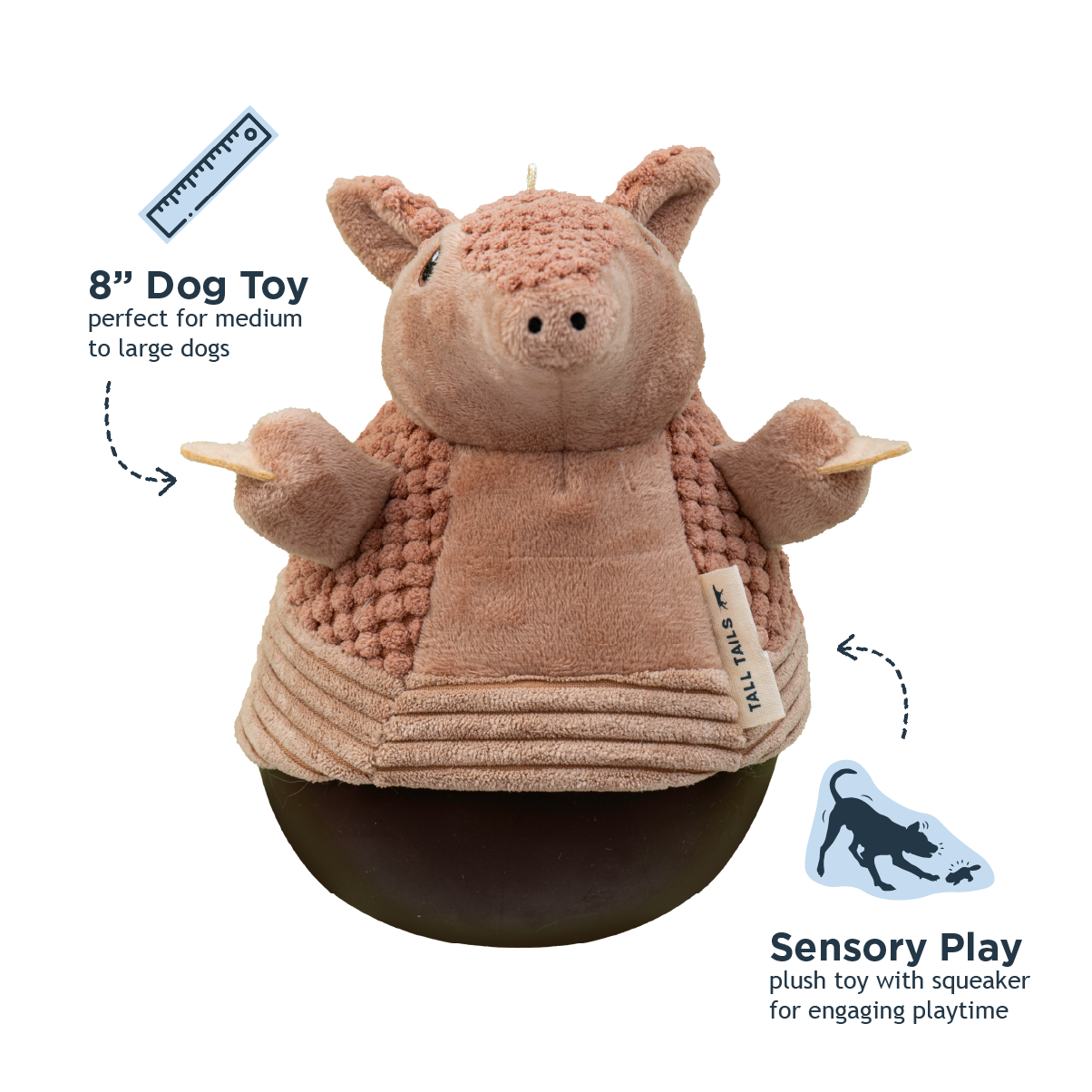 Tall Tails - Armadillo Roly Poly Dog Toy