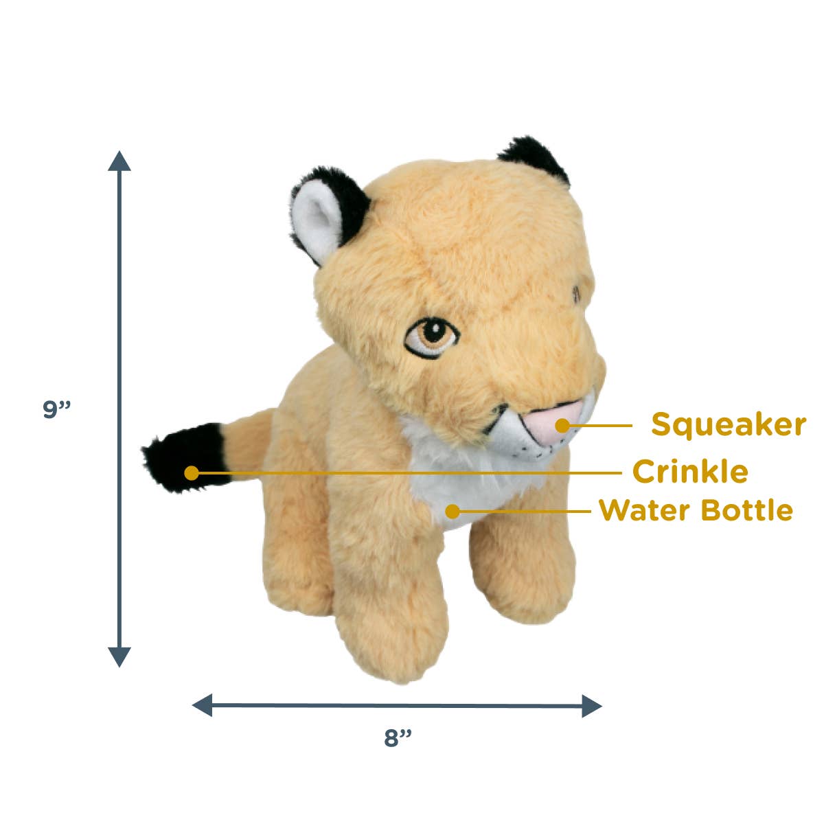 Tall Tails - Crunch Plush Mountain Lion Dog Toy - 9"