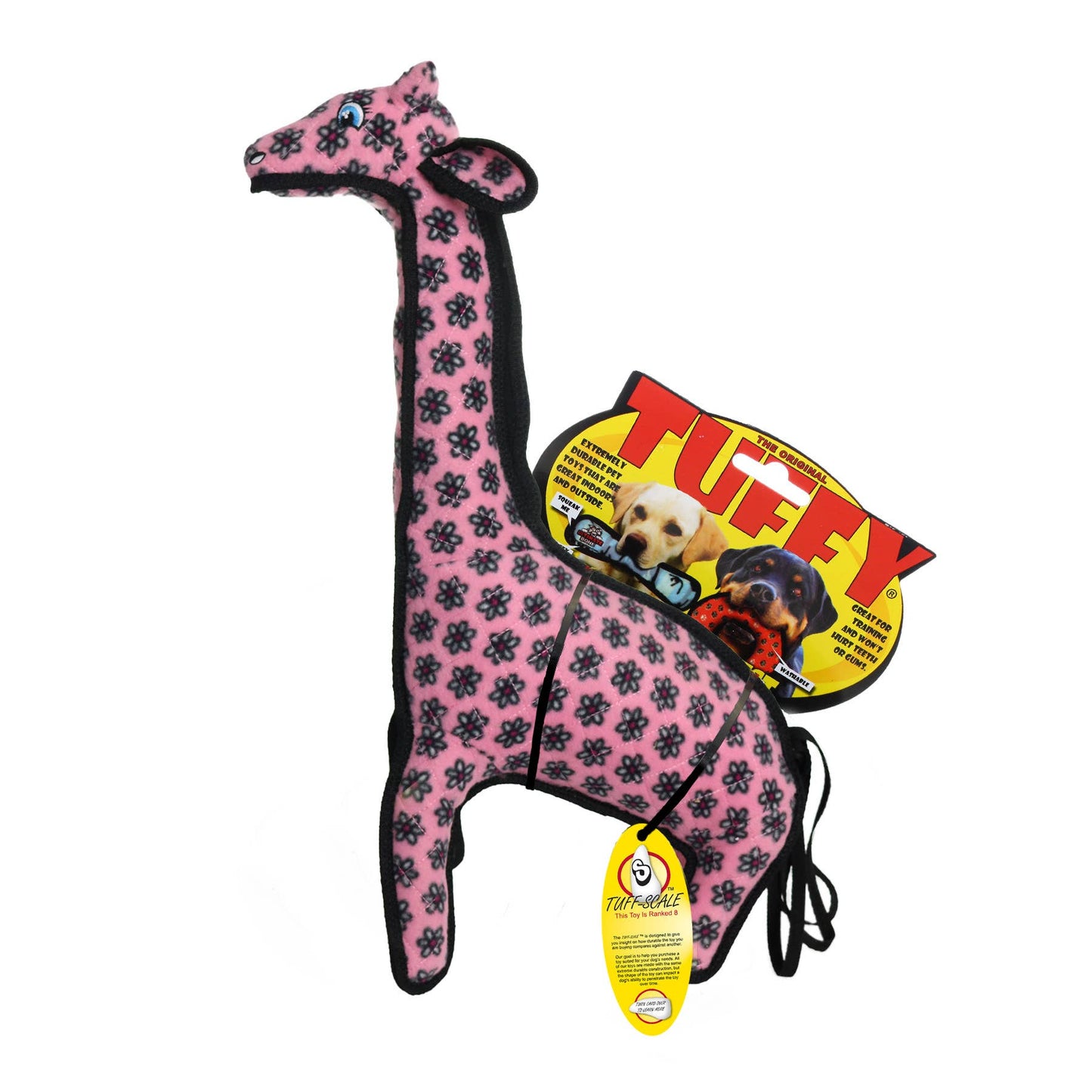 Tuffy Dog Toys - VIP Products - Tuffy Zoo Giraffe Pink, Tough, Durable Dog Toy