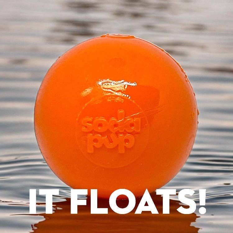 SodaPup - Squeak Ball Ultra Durable PUP-X Squeaking, Chewing, Floating & Retrieving Ball - Large Squeaker Ball - glow in the dark