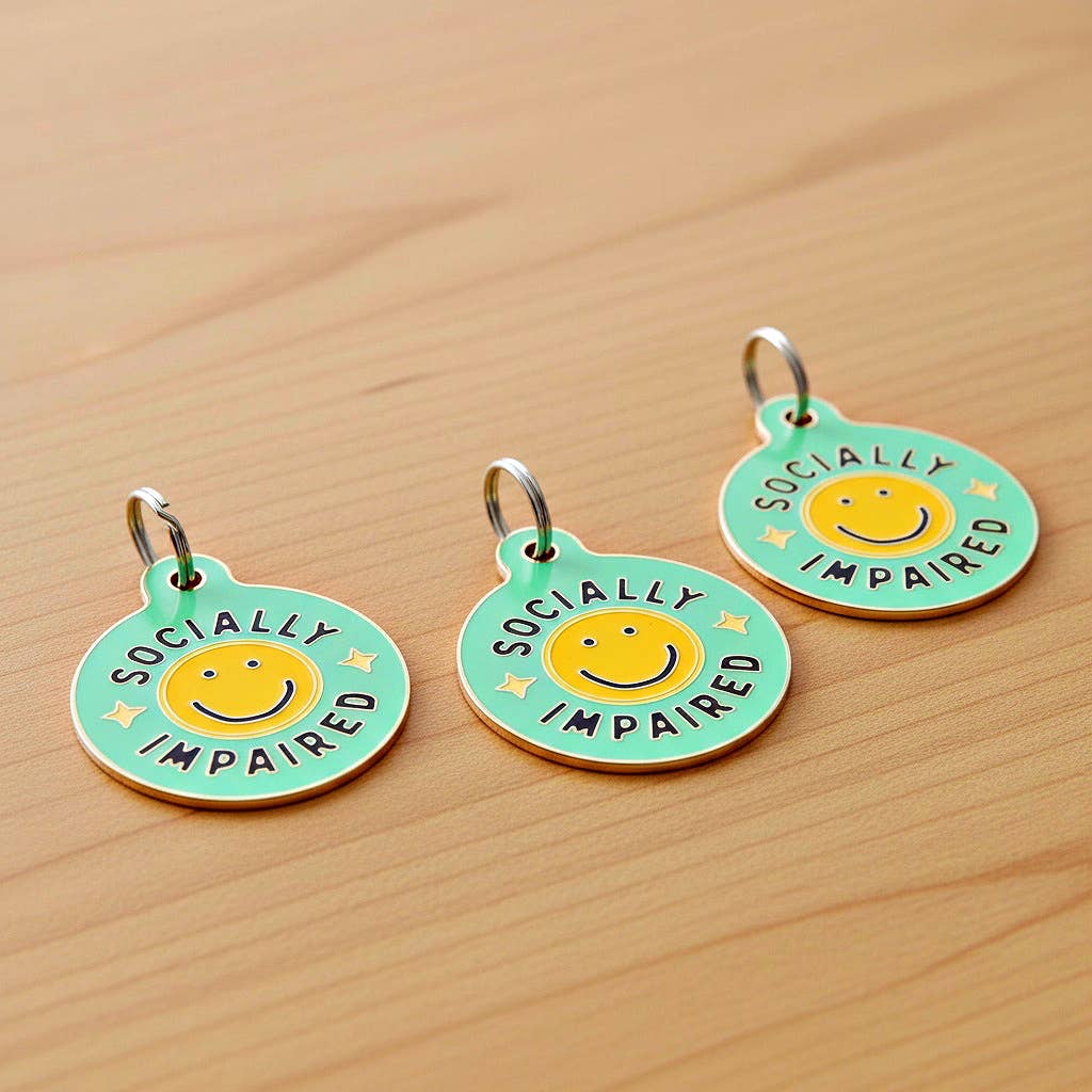 Bad Tags - Personalized Dog Tag Scannable QR Code - Socially Impaired - Engraved QR Code / Small 1"