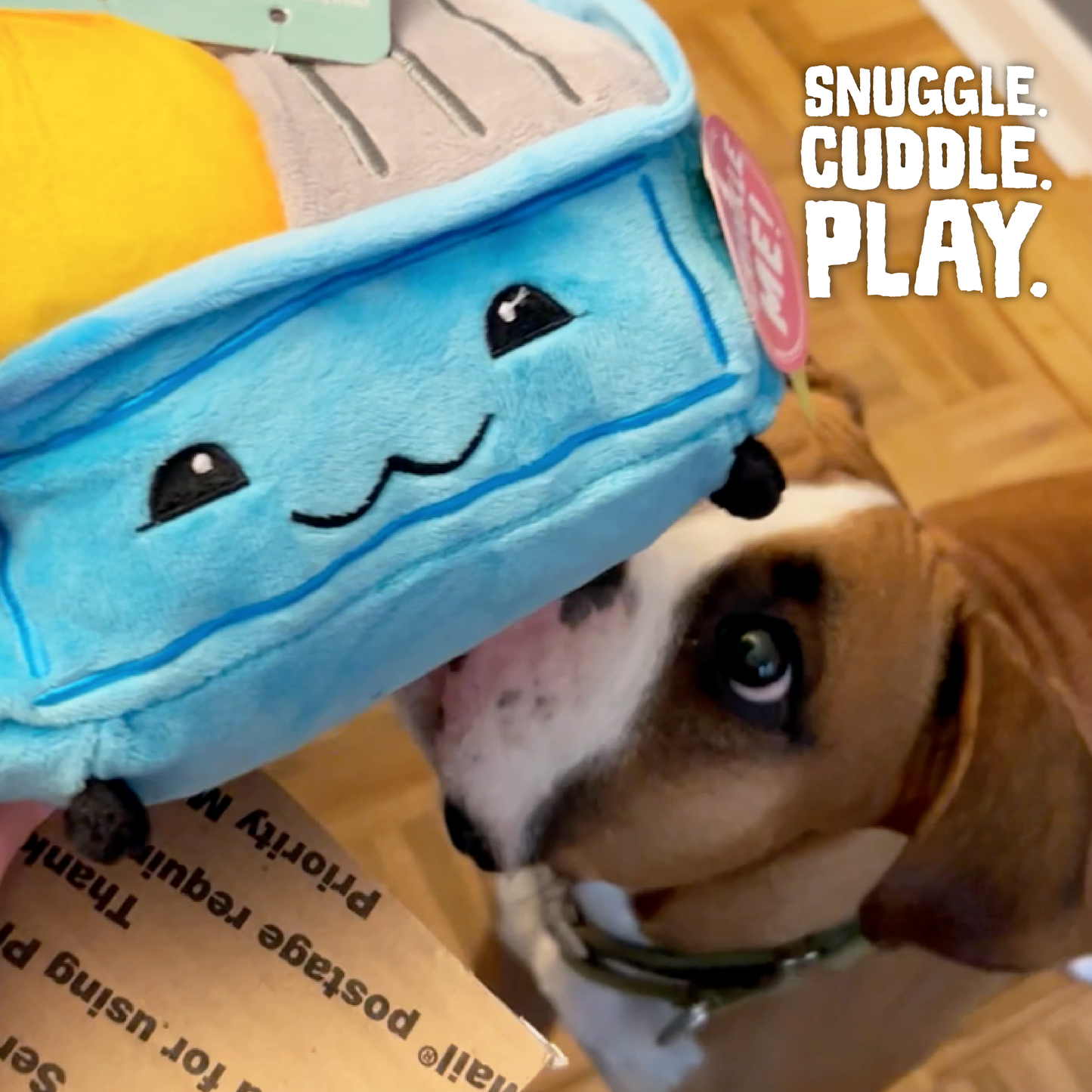 SnugArooz Dumpster Fire Plush Dog Toy 6.5"
