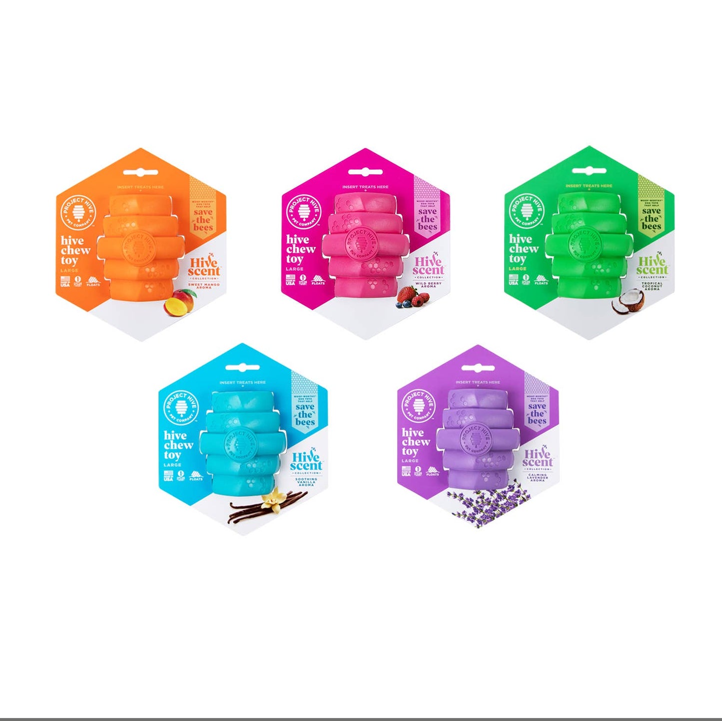 Project Hive Pet Company - Hive Chew Dog Toys-Large/Mixed Scent Collection