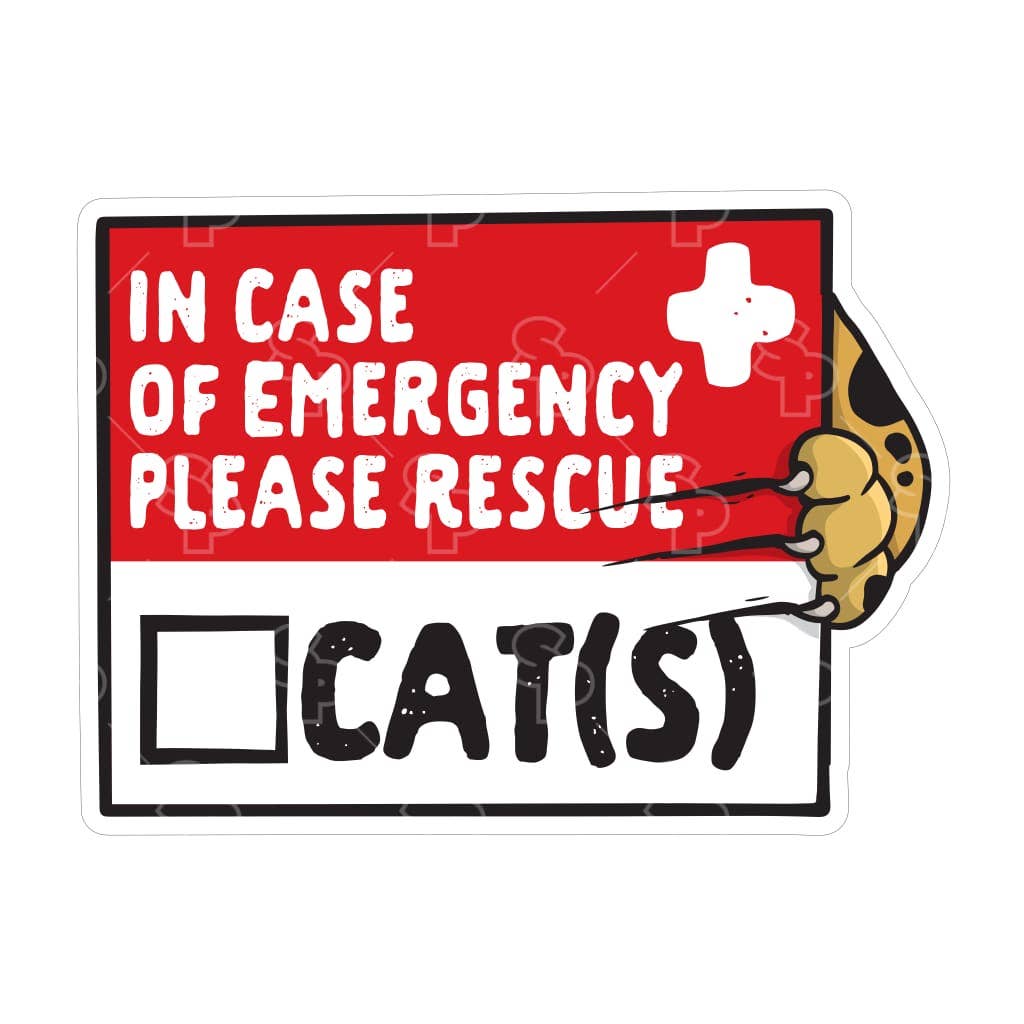 Two Feet Treats - In Case of Emergency Please Rescue (Cat) - Sticker