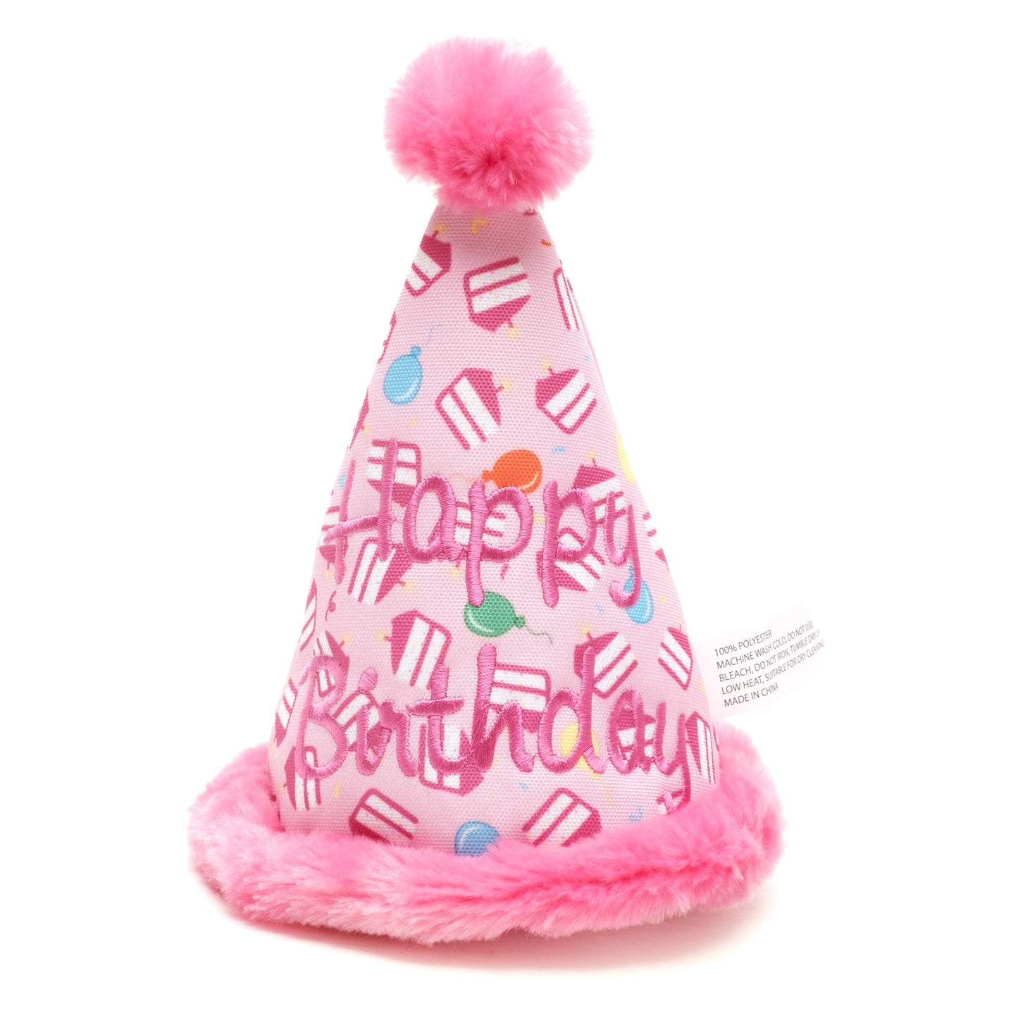 The Worthy Dog - Birthday Hat Toy - Pink / One Size Fits Most
