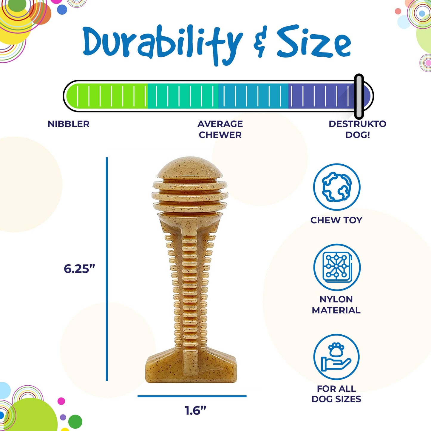 SodaPup - Honey Bone Dental Tower Ultra Durable Nylon Dog Chew Toy