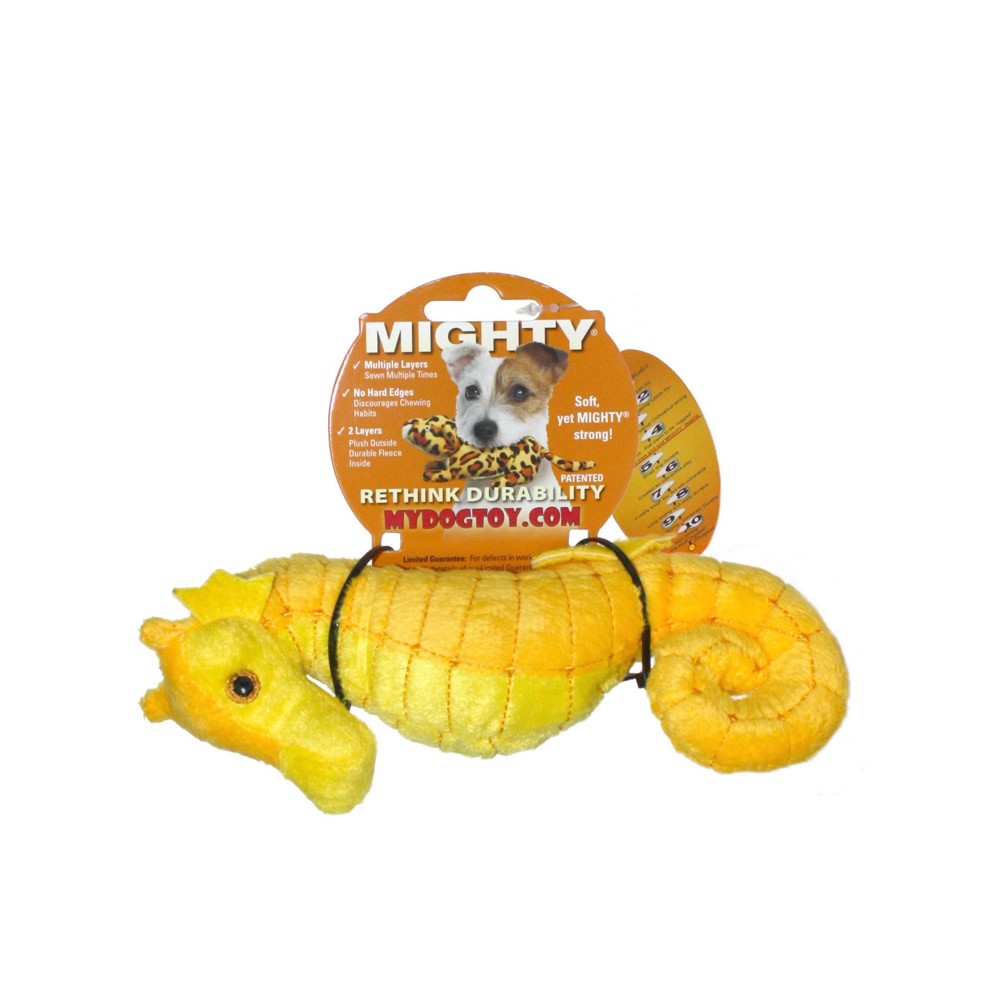 Tuffy Dog Toys - VIP Products - Mighty Jr Ocean Seahorse, Plush, Squeaky Dog Toy - Doot's Pet LLC Collars For A Cause