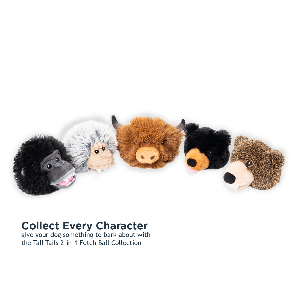 Tall Tails - Gorilla 2-in-1 Fetch Ball Dog Toy